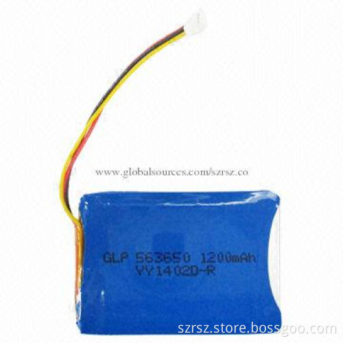 Lithium Polymer Battery Pack with 3.7V Voltage, 1,200mAh Capacity